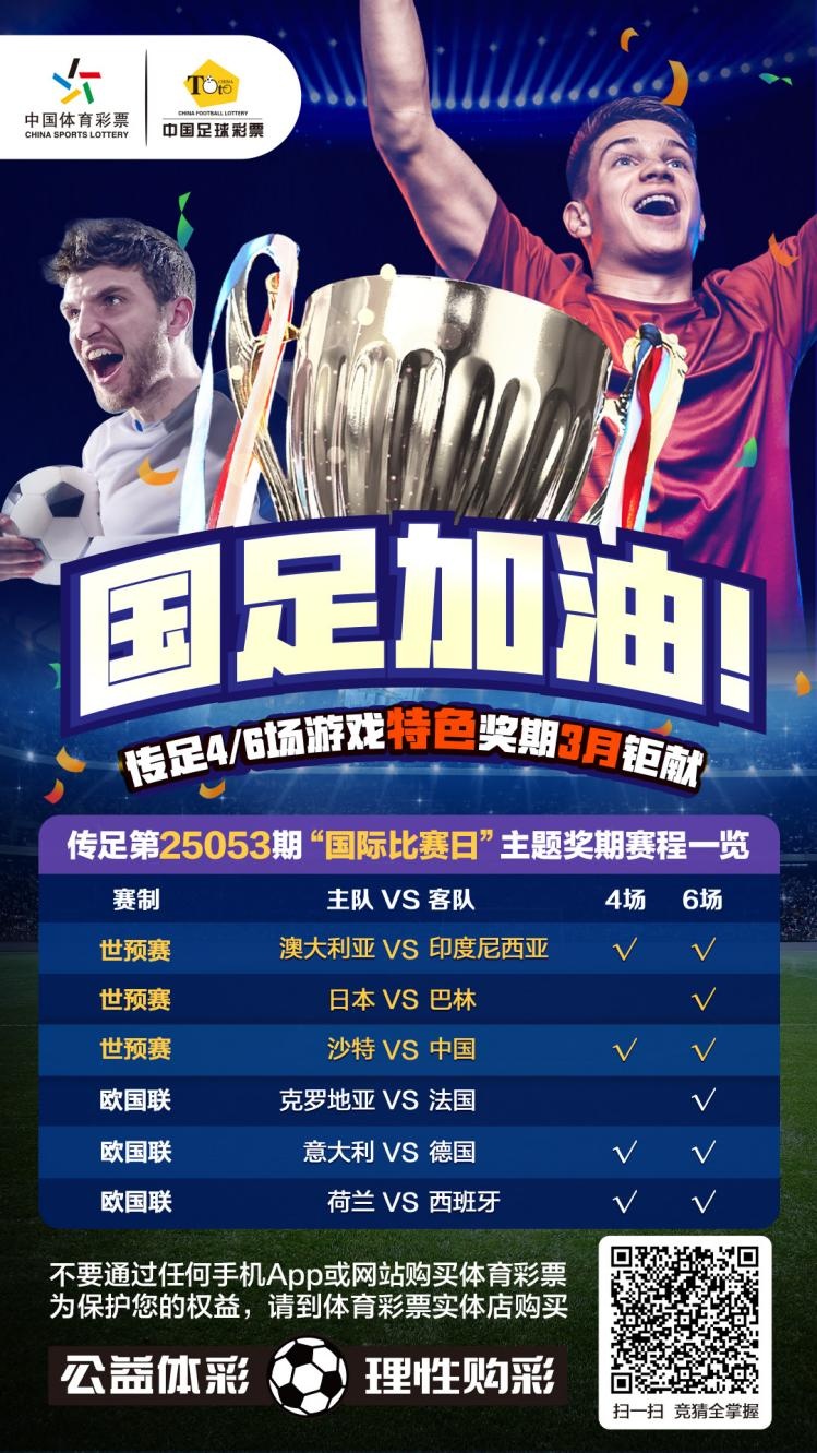 國足加油!傳足特色獎期第25053期聚焦國際比賽日