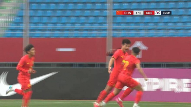 U22國足1-0韓國全場數據:控球率49%落后韓國,10射7正領先對手